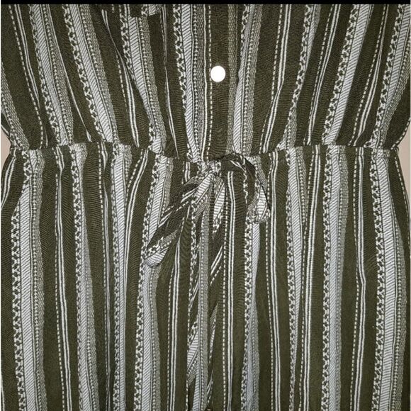 BeBop Green Knee Length Striped Sleeveless Tank Shirt Dress Women's Medi… - Picture 6 of 7